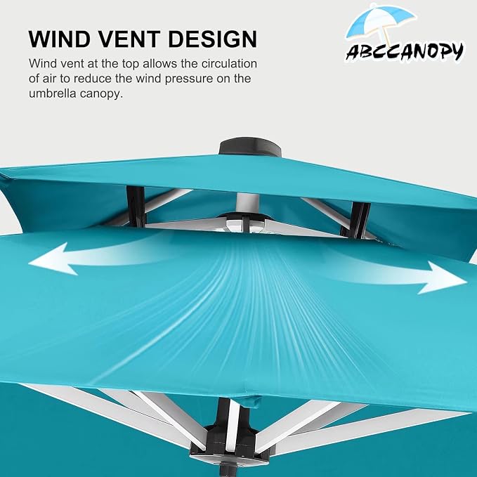 ABCCANOPY Patio Umbrella Cantilever Double Top Outdoor Offset Umbrella - Image 9