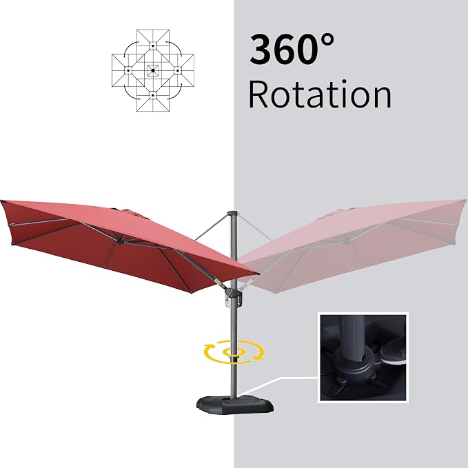 PURPLE LEAF 10' X 13' Patio Umbrella Outdoor Cantilever Rectangle Umbrella - Image 6