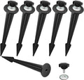 Replacement Stakes for Flood Lights,6.3in Aluminum Metal Ground Stake with Tool-Free Star Knobs Handle Thread Screw M5 for Outdoor Solar Spot Lights Garden Yard Path Walkway Lawn(6Pack)