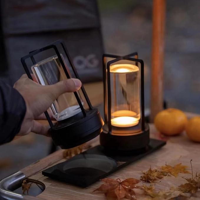 Portable Metal Table Lamp for Indoor/Outdoor, Rechargeable Cordless LED Lamp - Image 4
