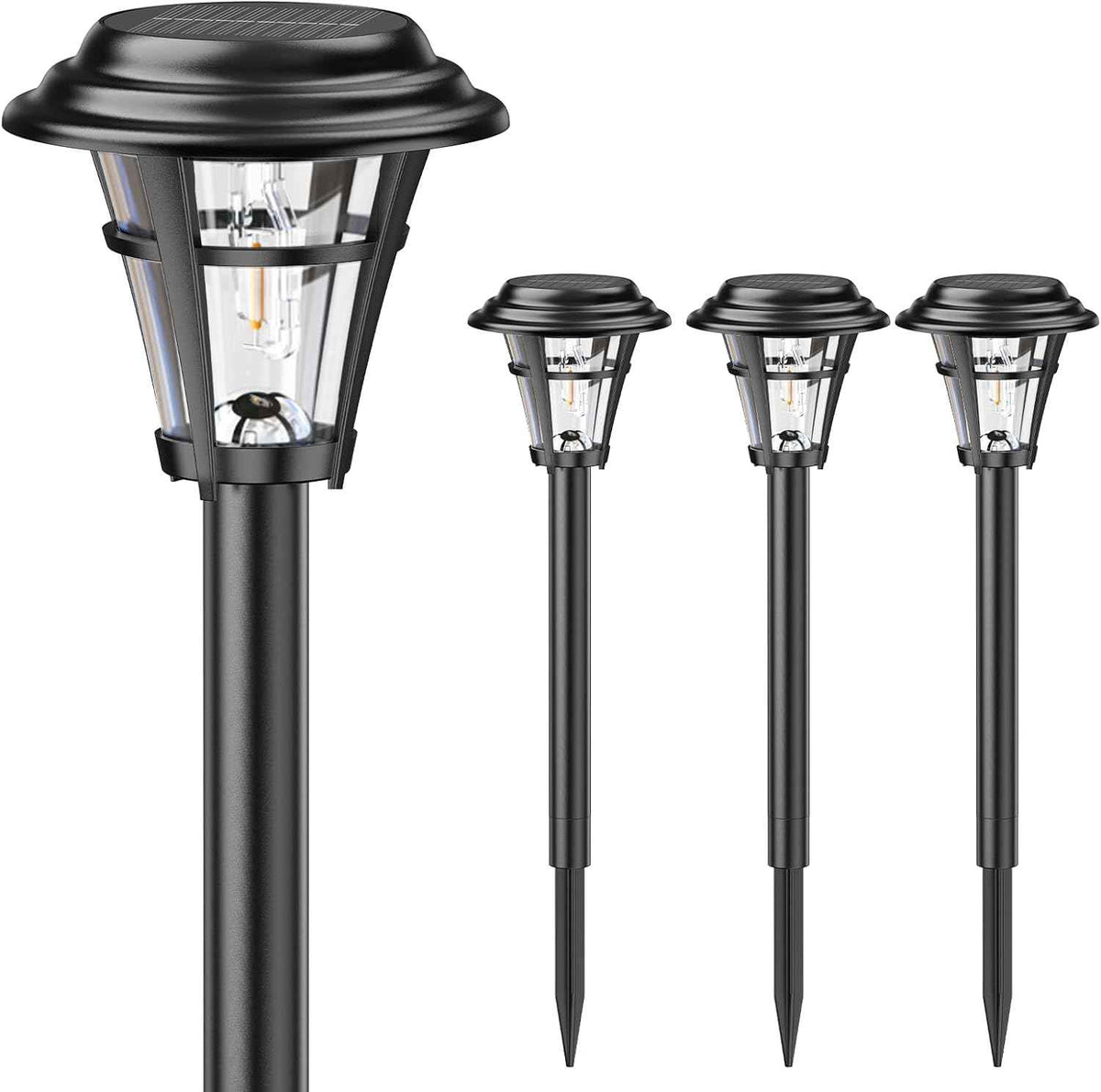 LETMY Solar Pathway Lights Outdoor, 4 Pack Solar Garden Lights Outdoor Waterproof, Auto On/Off Solar Powered Landscape Path Lights, Outdoor Solar Lights for Yard Lawn Patio Walkway Driveway