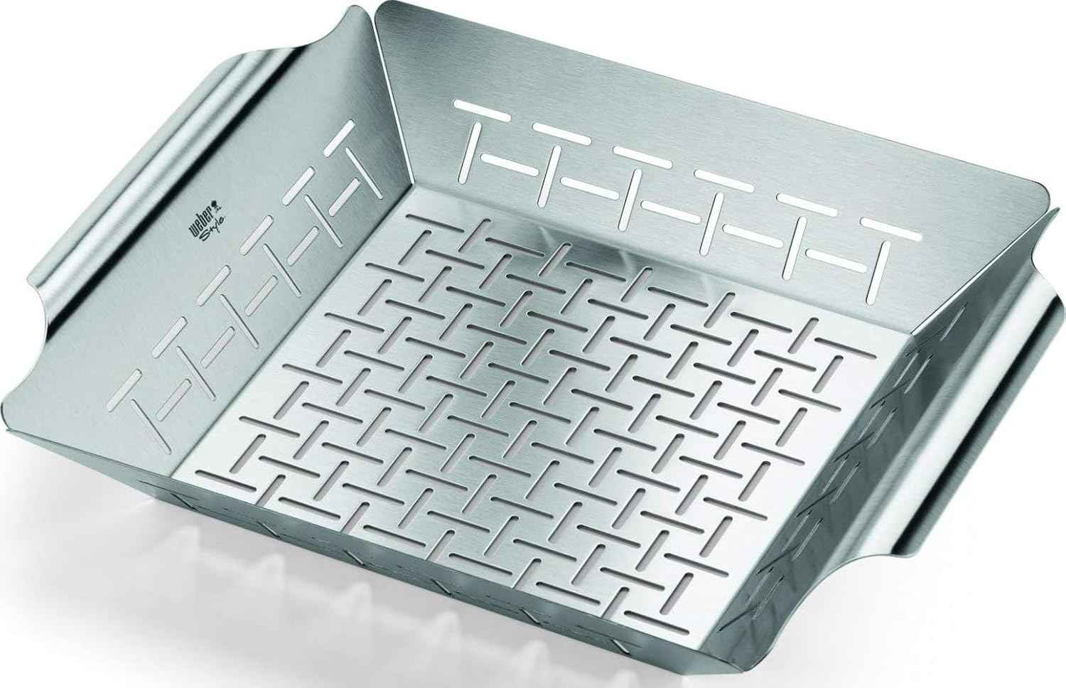Weber® Deluxe Grilling Basket, Stainless Steel for Goourmet Grilling | Weber® Grill Basket for Vegetables, Seafood & Small Foods, Durable BBQ Cooking Accessory for Charcoal & Gas Grills
