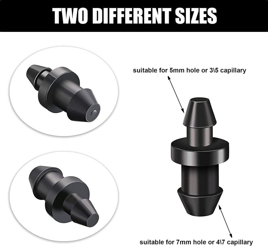 60 Pieces Drip Irrigation 1/4" Barbed Tubing End Plugs,Barbed Connectors End Cap for Drip or Sprinkler Systems