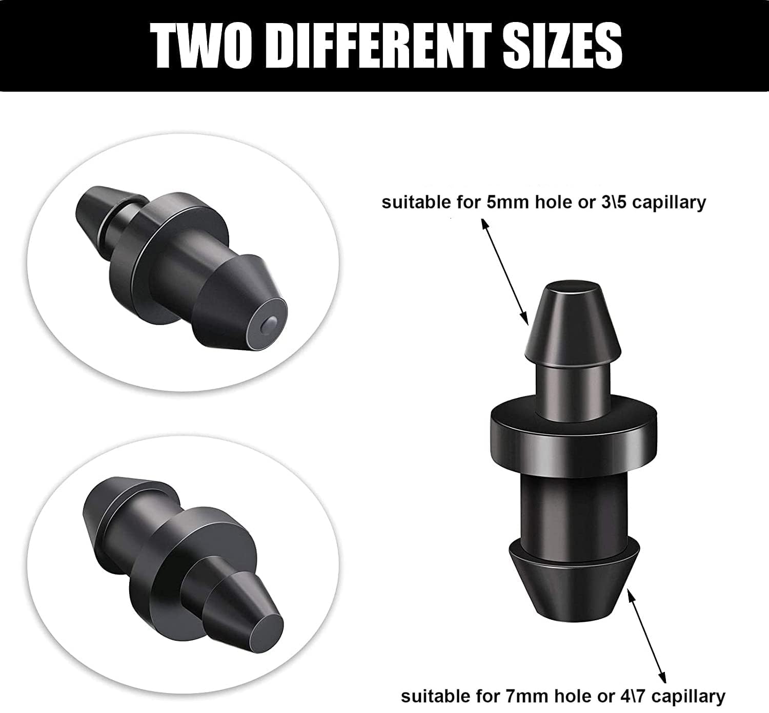 60 Pieces Drip Irrigation 1/4" Barbed Tubing End Plugs,Barbed Connectors End Cap for Drip or Sprinkler Systems