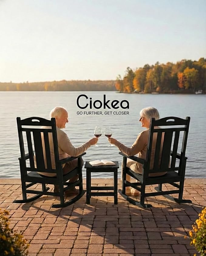 Ciokea Oversized Outdoor Rocking Chair, 380lbs Heavy-Duty Large Patio Rocker - Image 5