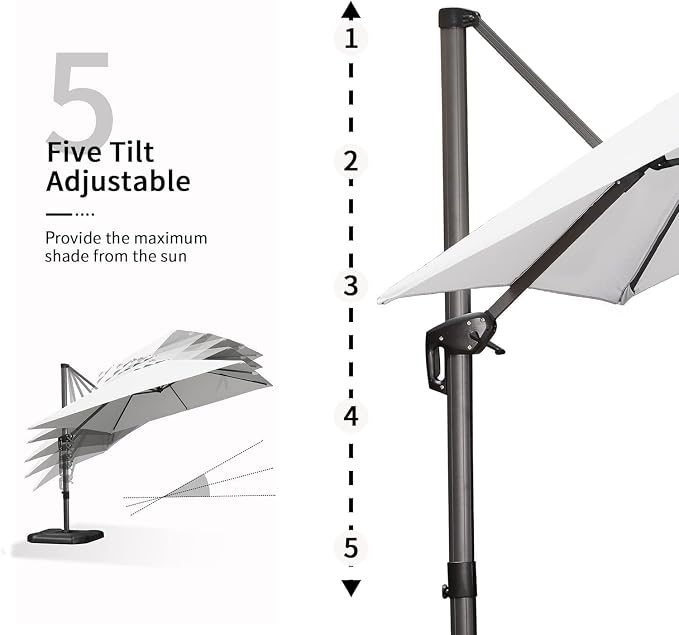 PURPLE LEAF 10' X 13' Patio Umbrella Outdoor Cantilever Rectangle Umbrella - Image 6