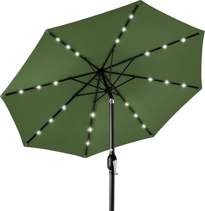 Best Choice Products 10ft Solar Polyester LED Lighted Patio Umbrella w/Tilt by BestChoiceProducts