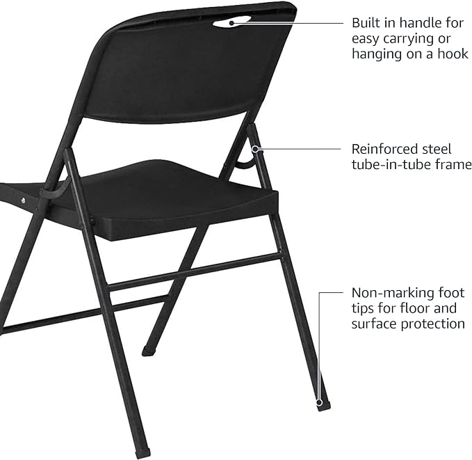 Amazon Basics Portable Folding Plastic Chair, Events Seating, 350-Pound Capacity - Image 5