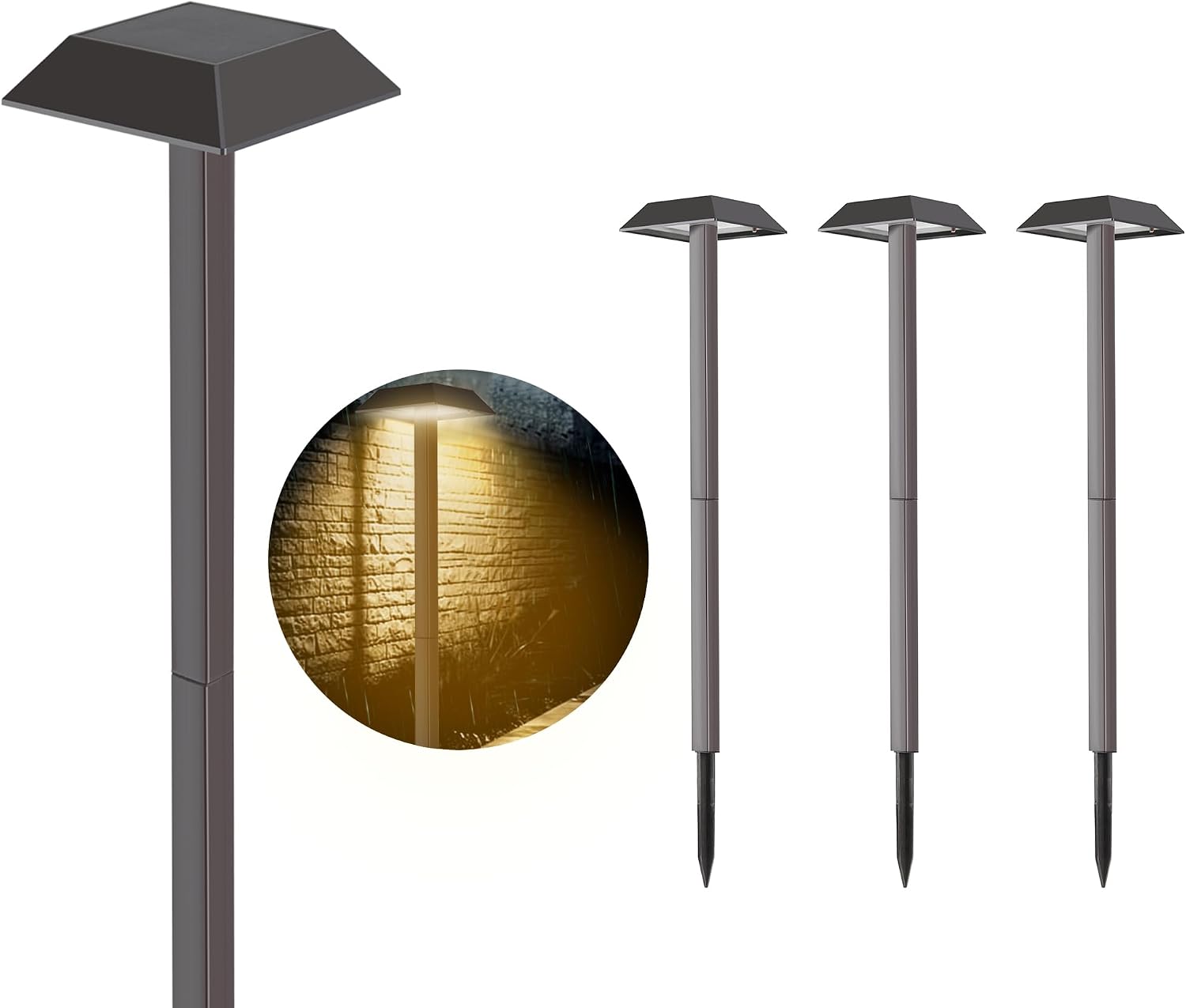 Super Bright 300 Lumens Solar Pathway Lights Outdoor, 2 Lighting Color Modes Warm White & Daylight, Waterproof Landscape LED Lighting for Walkway, Garden, Driveway, Yard – Easy Installation (4 Pack)