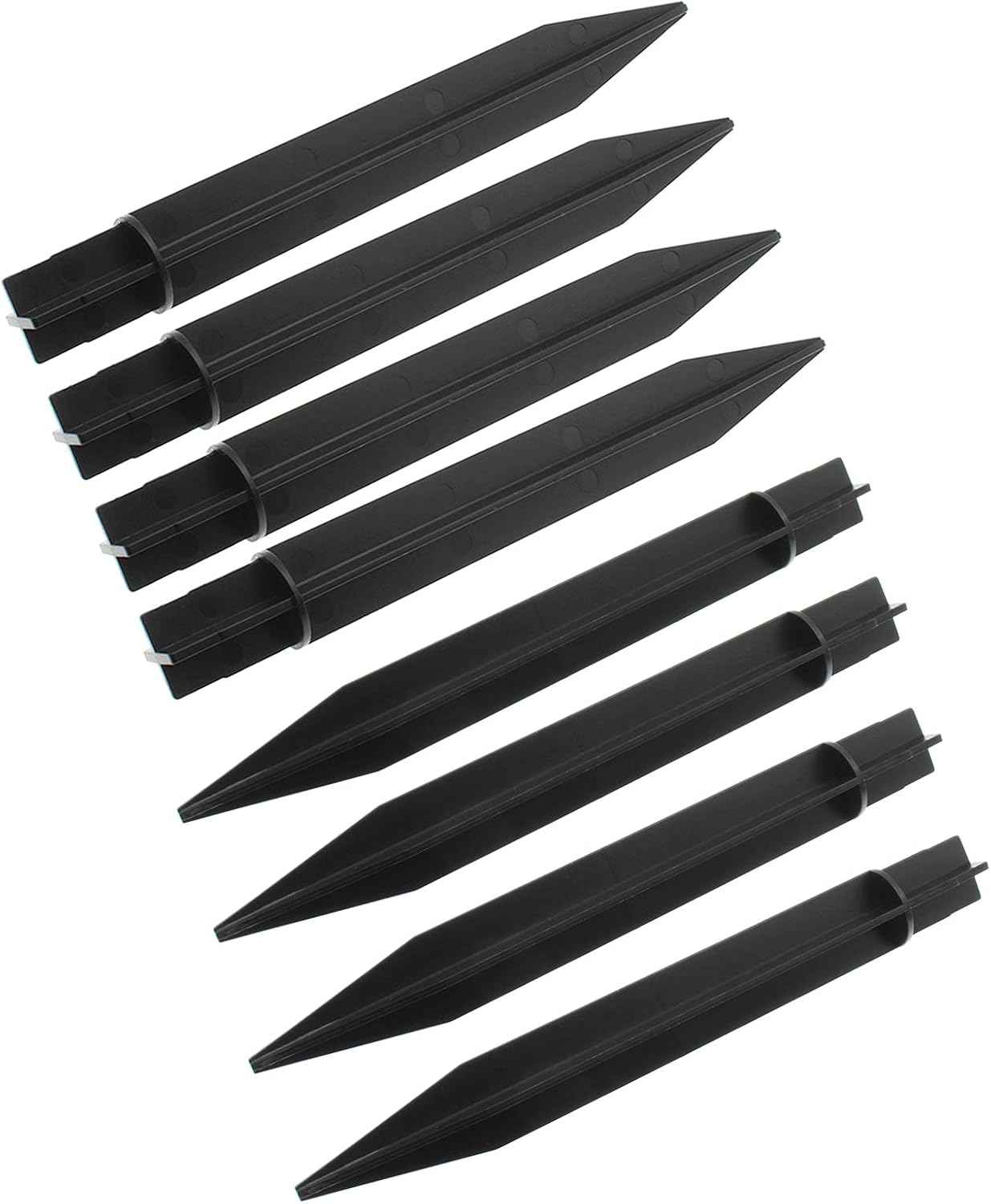 8PCS ABS Ground Spikes 8.26 Inch/21cm Solar Lights Spikes Replacement Ground Stakes (Black)