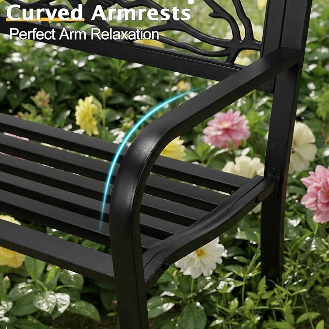 Outvita Outdoor Bench, Patio Bench - Image 5