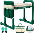 Saker Garden Kneeler and Seat Foldable Gardening Stool with Extendable Legs | Thickened Pad Tool/Storage Bag , Heavy Duty 400lbs Support for Elderly, Gardening, Outdoor Use