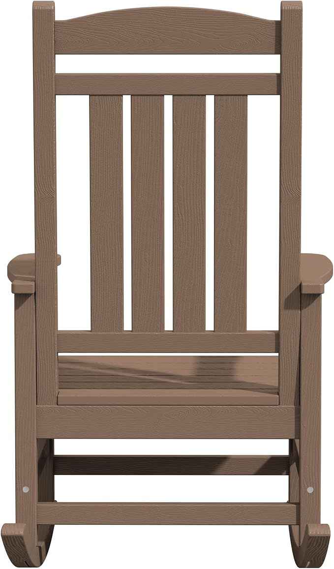 KINGYES Outdoor Rocking Chair Set of 2, High Density Polyethylene Patio Rocking