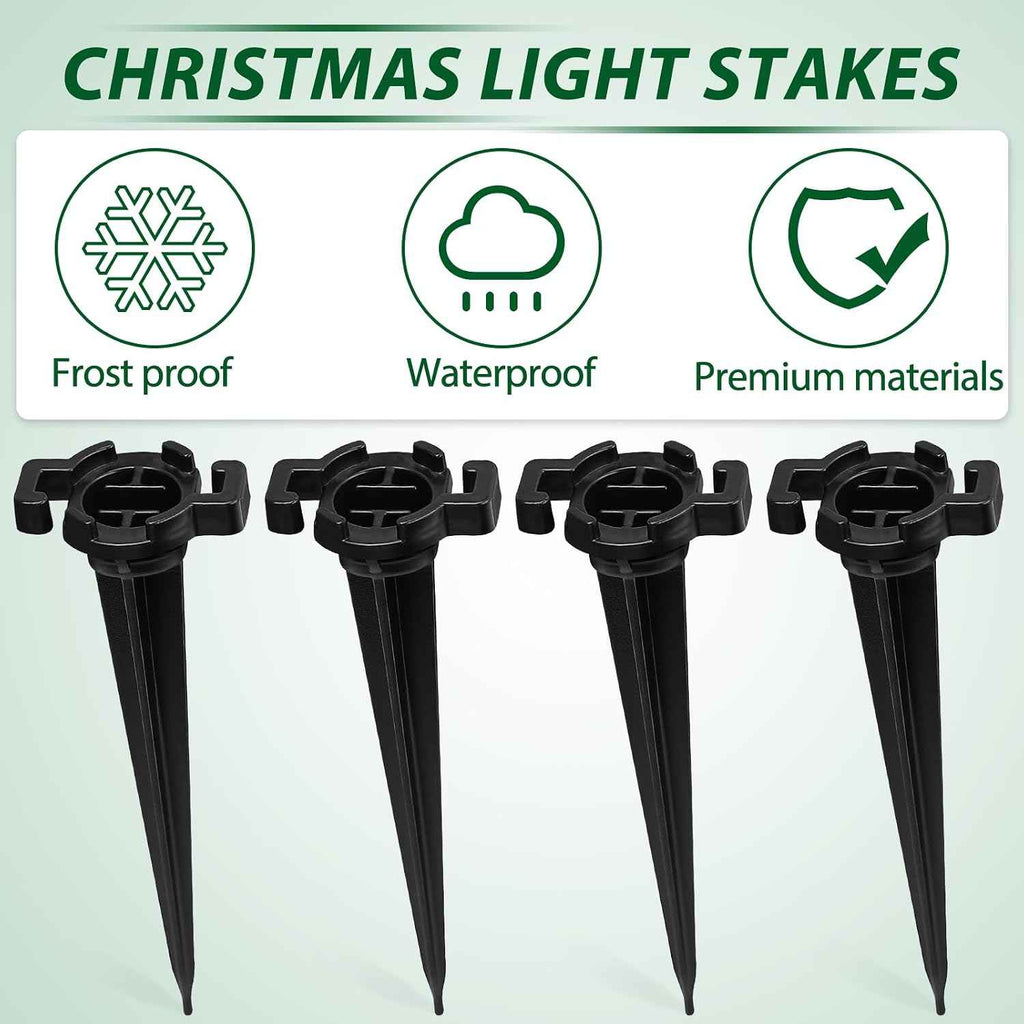 Plastic Light Stakes 50Pack, 4.5 Inch Christmas Yard Stakes for C7 C9 Christmas Lights Outdoor, Universal Christmas Light Stakes for Outdoor Holiday Lights on Pathway, Lawn, Driveway, Garden
