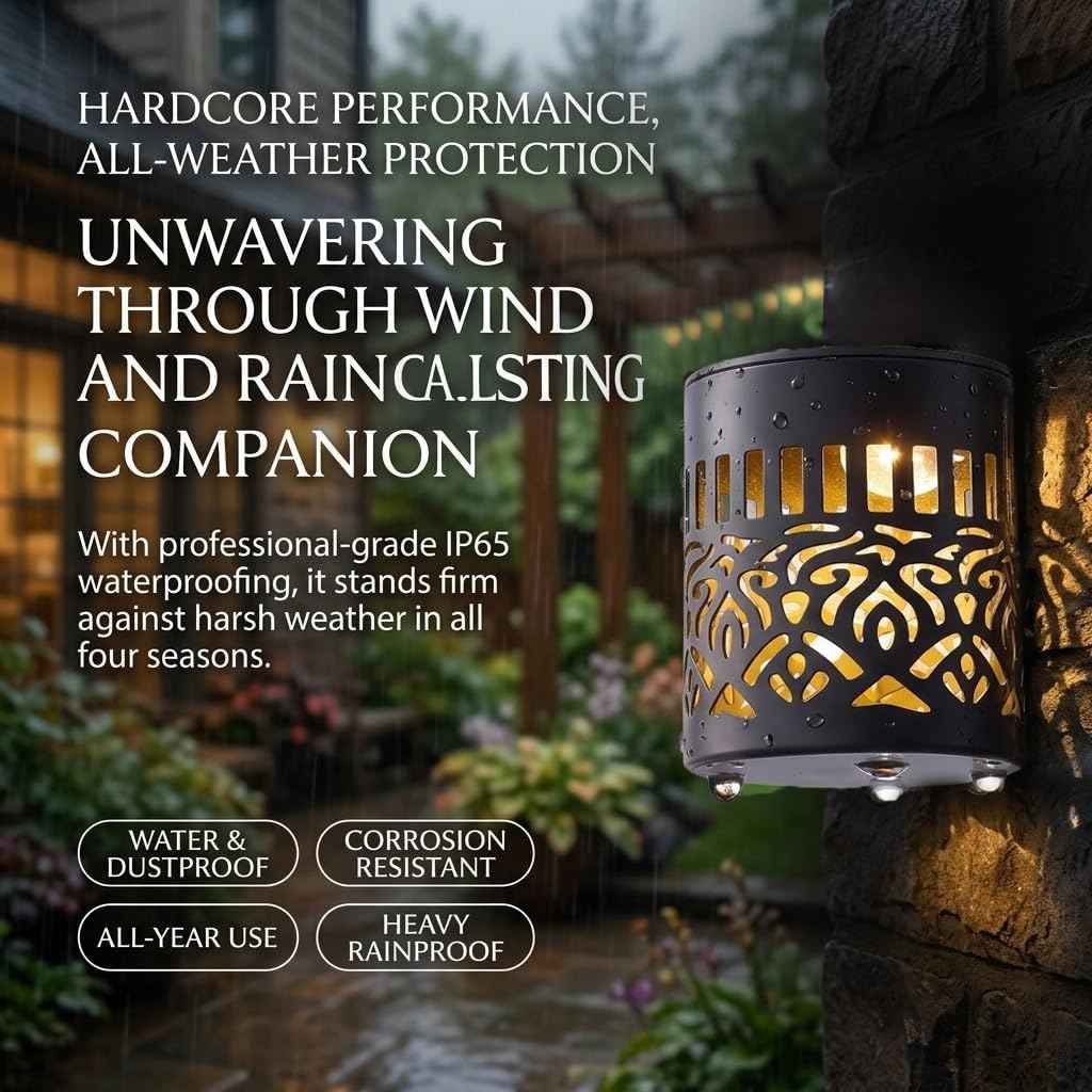 Solar Mandala Fence Lights Waterproof Outdoor Color Changing 1 Pack | 7 Color Changing Mandala Solar Lights Outdoor, Waterproof Solar Powered Wall Lights for Patio Yard Backyard Porch Fence Decor