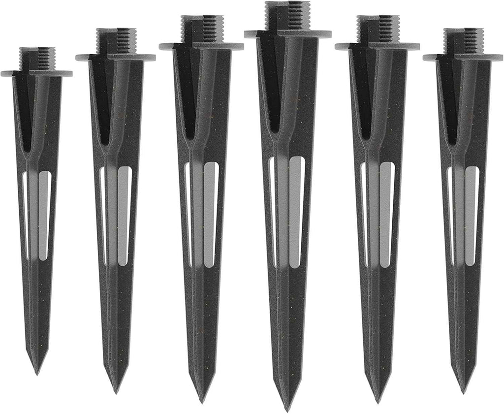 VENUS MANUFACTURING 6pcs 8.75” Landscape Lighting Metal Stakes 3/4 NPSM (0.77'' Thread Diameters) Path Light Replacement Ground Spikes Fit Malibu Outdoor Pathway Light & Spotlight/Floodlight Lights