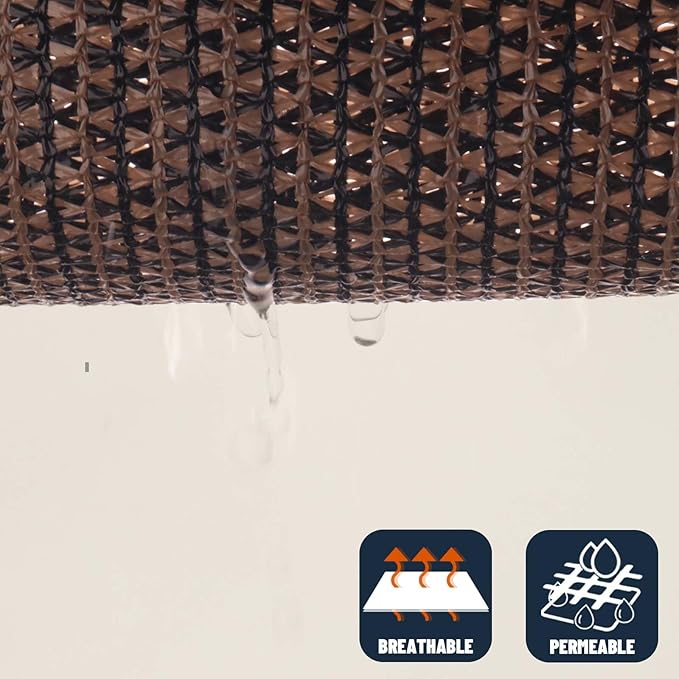 SUNNY GUARD Custom Size 5'x6'x7.8' Brown Sun Shade Sail Right Triangle UV Block - Image 5