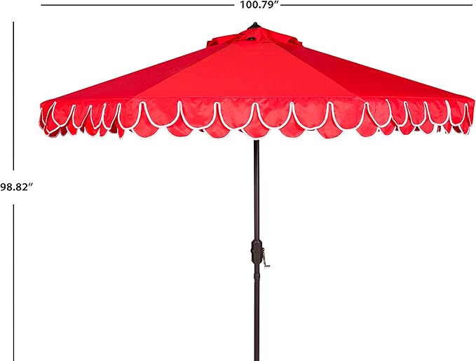 SAFAVIEH 9ft Outdoor Patio Umbrella, Auto Crank Tilt, UV Resistant - Image 7