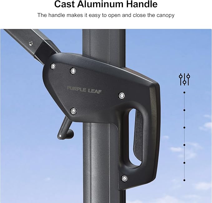 PURPLE LEAF 8 Feet Square Cantilever Umbrella Patio Umbrella - Image 5