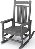 KINGYES Outdoor Rocking Chairs, HDPE All-Weather Patio Rocking Chairs High Back by KINGYES