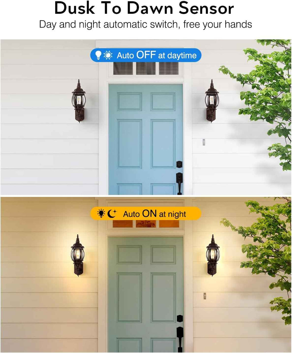 VIANIS Bronze Dusk to Dawn Outdoor Light Fixtures Wall Mount, Waterproof | Modern Front Porch Lanterns Wall Sconce, Anti-Rust Outside Garage Lights for Patio, House, Entry, Easy to Install, 1-Pack