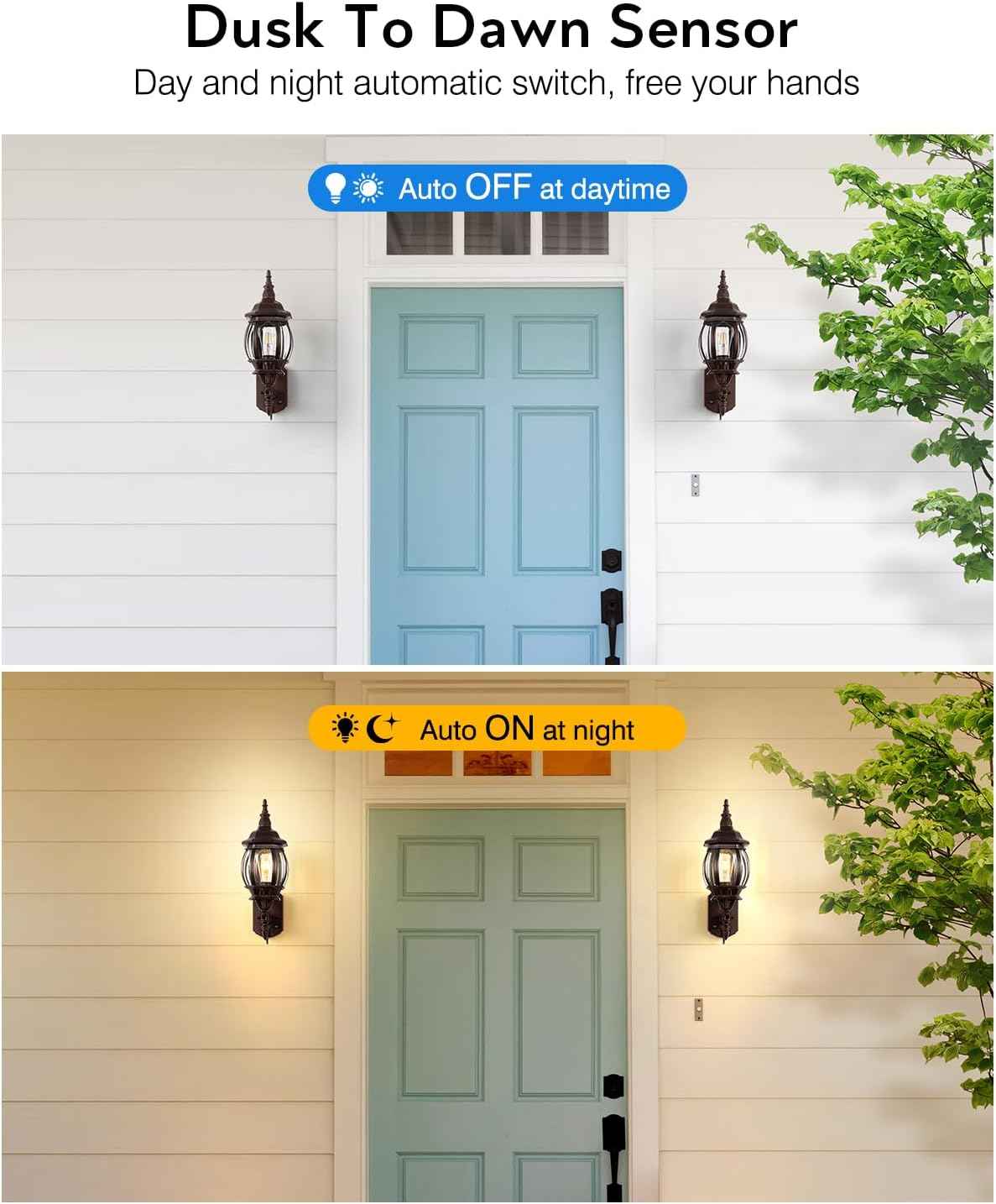 VIANIS Bronze Dusk to Dawn Outdoor Light Fixtures Wall Mount, Waterproof | Modern Front Porch Lanterns Wall Sconce, Anti-Rust Outside Garage Lights for Patio, House, Entry, Easy to Install, 1-Pack