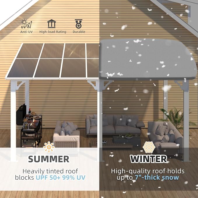 AECOJOY 14' x 8' White Gazebo Outdoor Pergola - Image 2