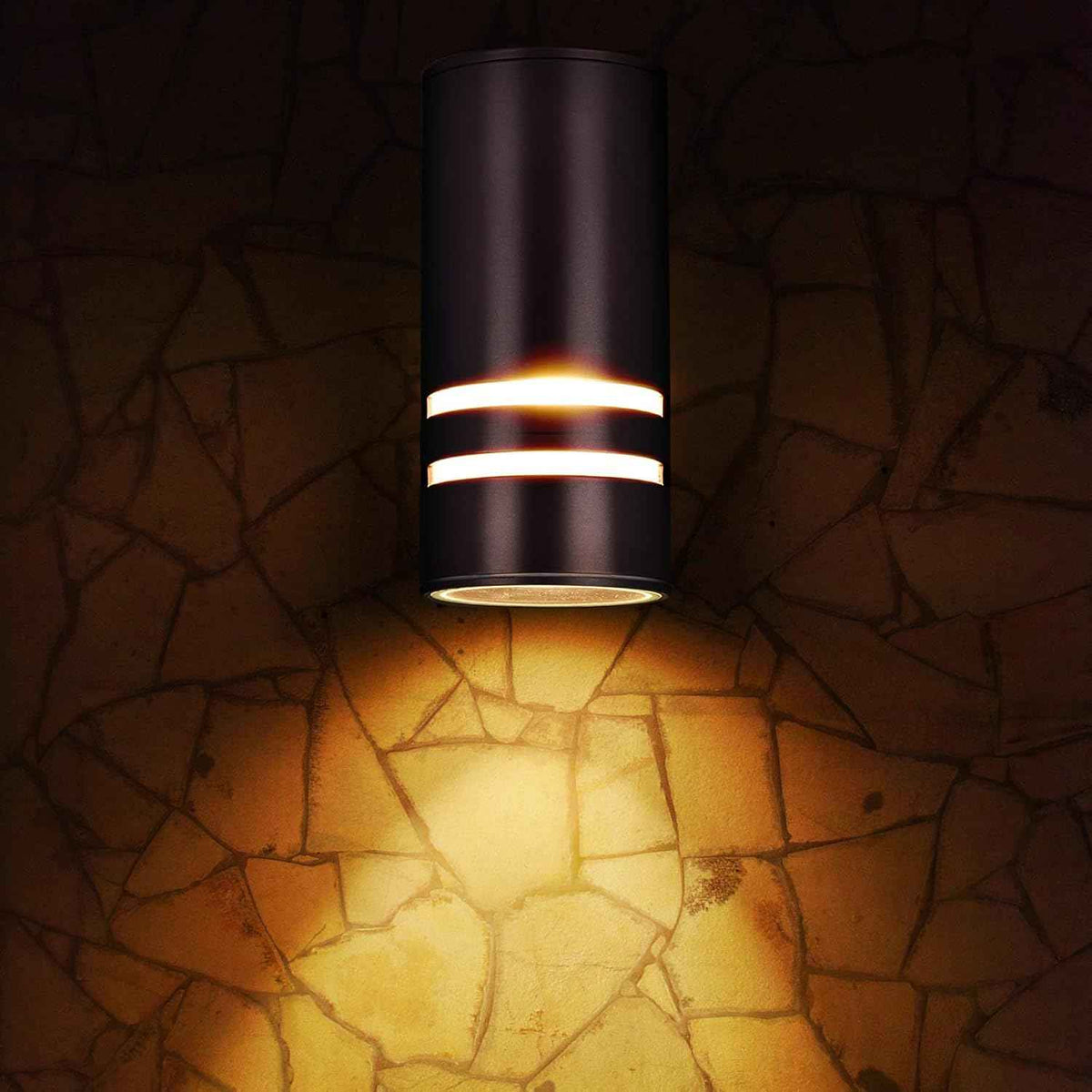 rosykite Brown Outdoor Wall Sconce, Modern Patio Exterior Light Fixture | Up Down Wall Mounted Sconce, ETL Listed Modern Outdoor Lighting for Front Door, Garage, Backyard and Porch Applications