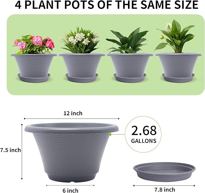 Quarut 12 Inch Large Planter Pot - Image 5