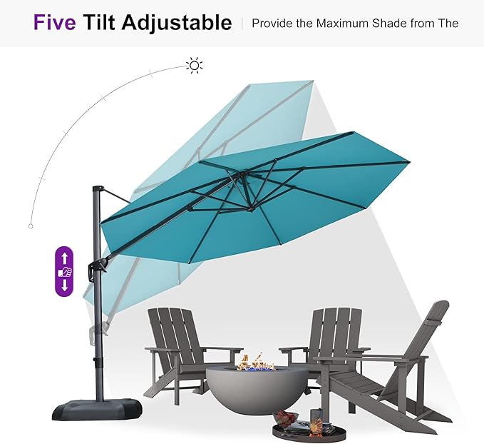 PURPLE LEAF 11 Feet Patio Cantilever Umbrella - Image 8
