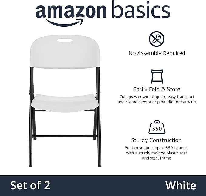 Amazon Basics Portable Folding Plastic Chair