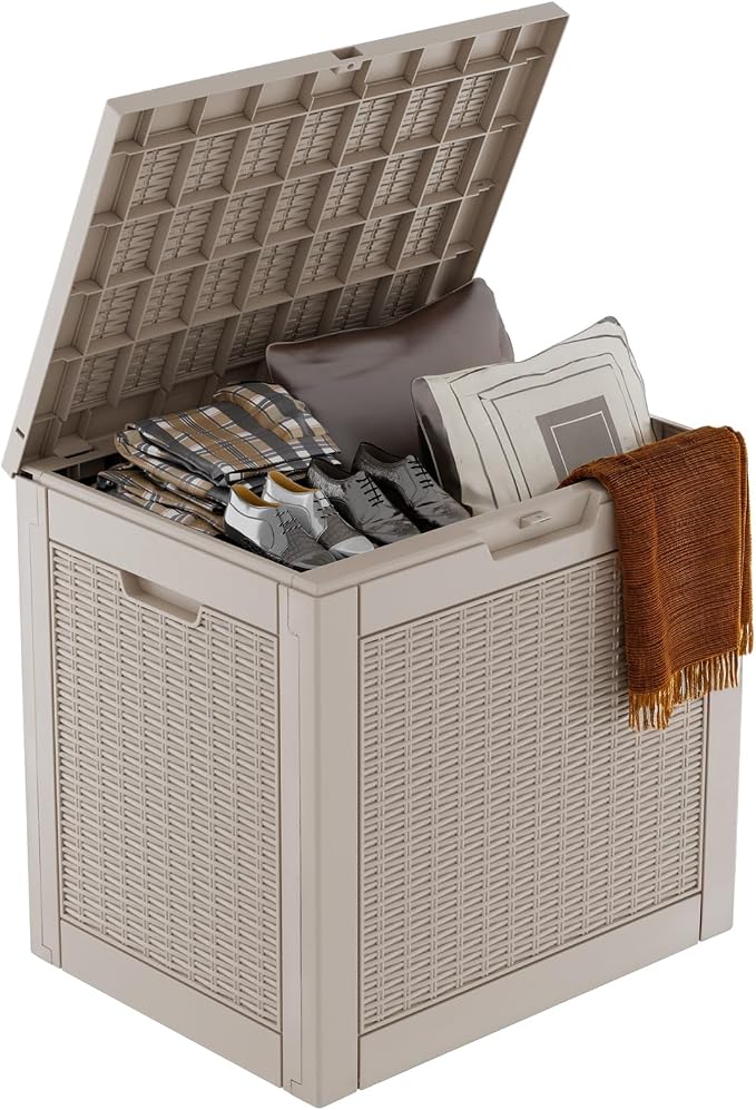 DRATO 31 Gallon Deck Box, Outdoor Storage Box by DRATOprovidesawarmandcozy