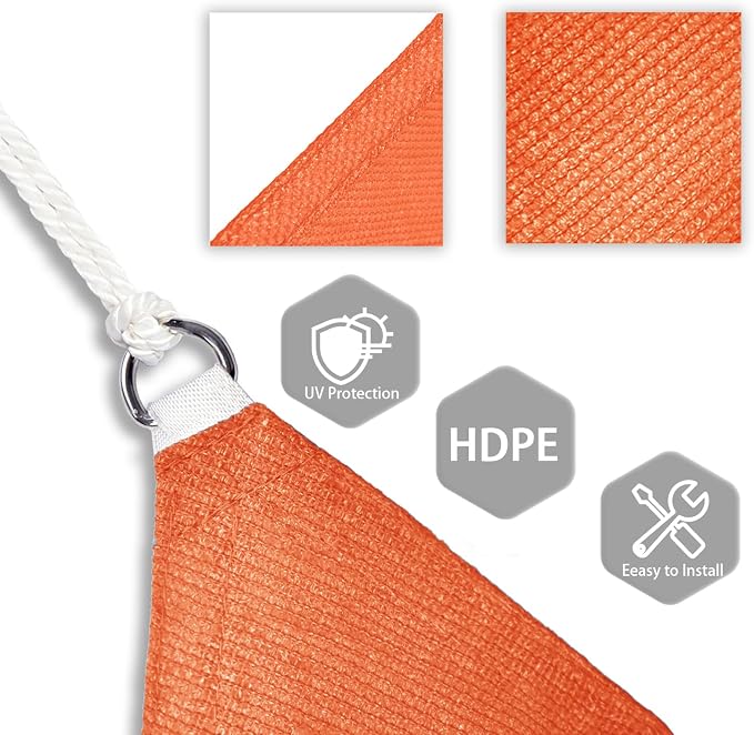 Patio Paradise 18' x 18' x 18' Sun Shade Sail Triangle Canopy Shade Cloth - Image 3