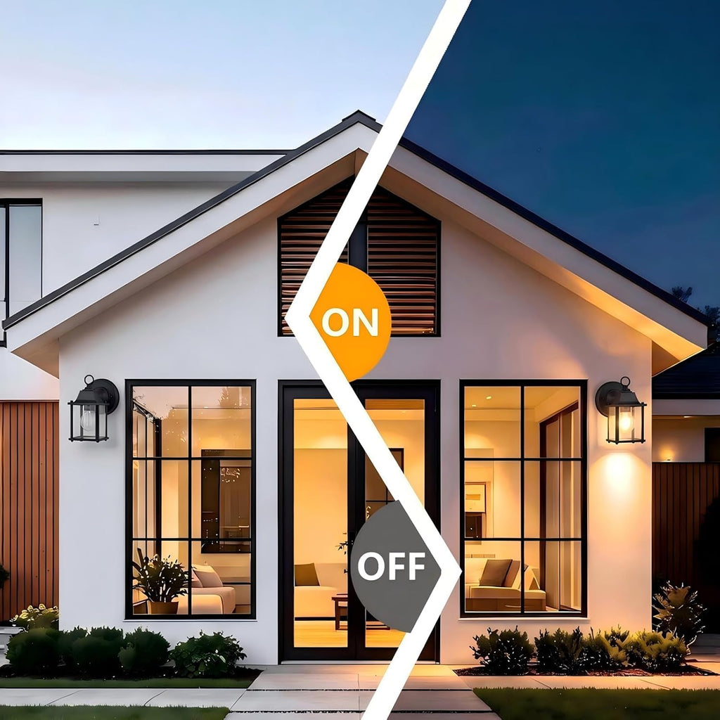 Outdoor Porch Light for House E26 Aluminum Glass, Black, 1 Pack | IP65 Waterproof Outdoor Wall Light Fixture, E26 Base 60W Max Exterior Wall Lantern Sconce for Front Door, ETL UL CSA Listed