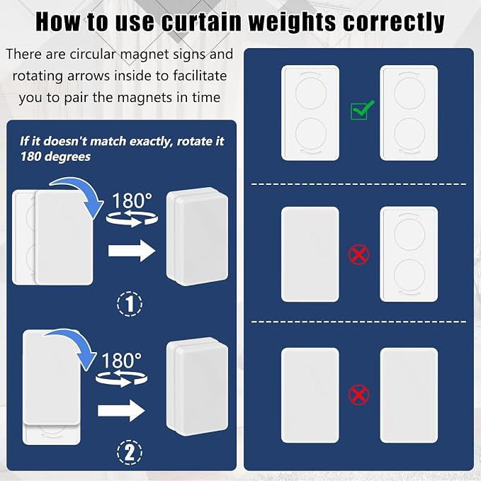 18pcs Outdoor Curtain Weights, Plastic Wrapped Magnetic Drapery Weights - Image 6