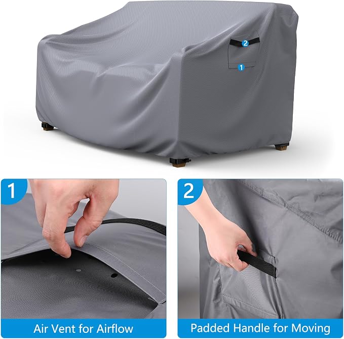 Heavy Duty Patio Sofa Cover, Mrrihand 2-Seater Outdoor Sofa Loveseat Cover - Image 4