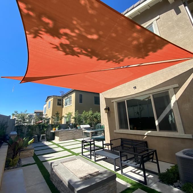 SUNLAX Sun Shade Sail 8' x 16' x 17.9' Terra Red Rectangle Canopy Sail Shade by SUNLAX