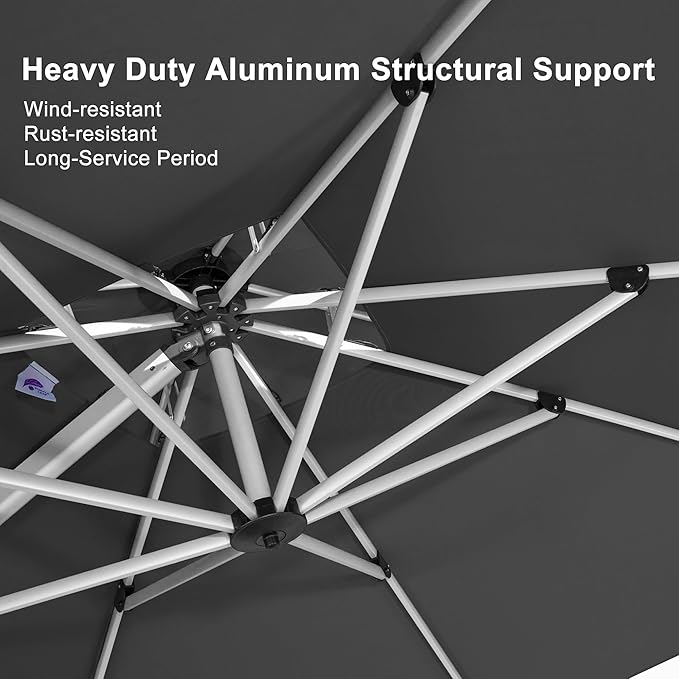 PURPLE LEAF 10' X 13' Patio Umbrella Outdoor Rectangle Umbrella Large - Image 3