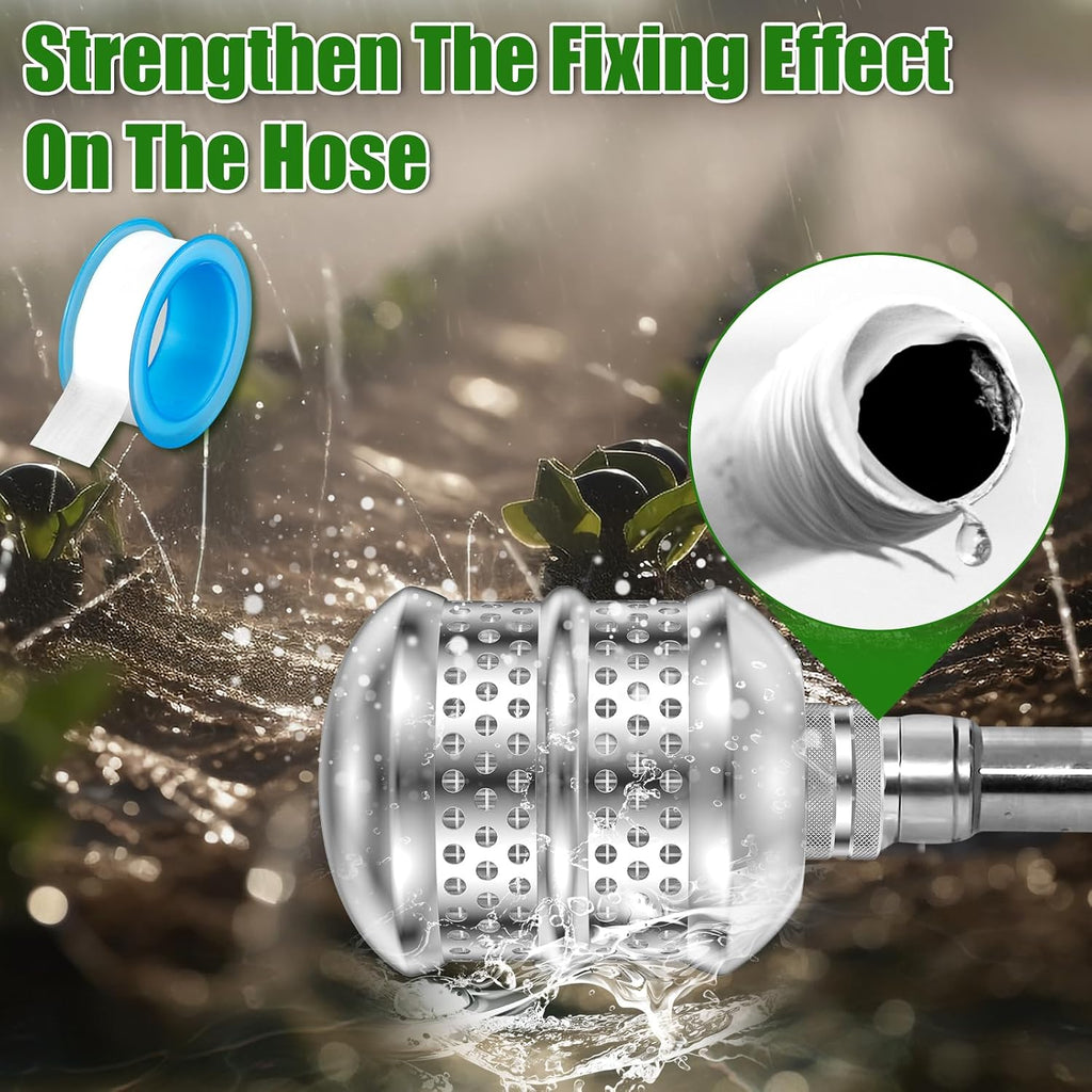 2 Pcs Bubbler Sprinkler Heads 3/4-15NH Thread Aluminum Diffuser Flood Nozzle with Raw Tape Gentle Flow Metal Bubbler Sprinkler Head, Gentle Garden Watering Soaker Sprinkler for Garden Lawn Yard