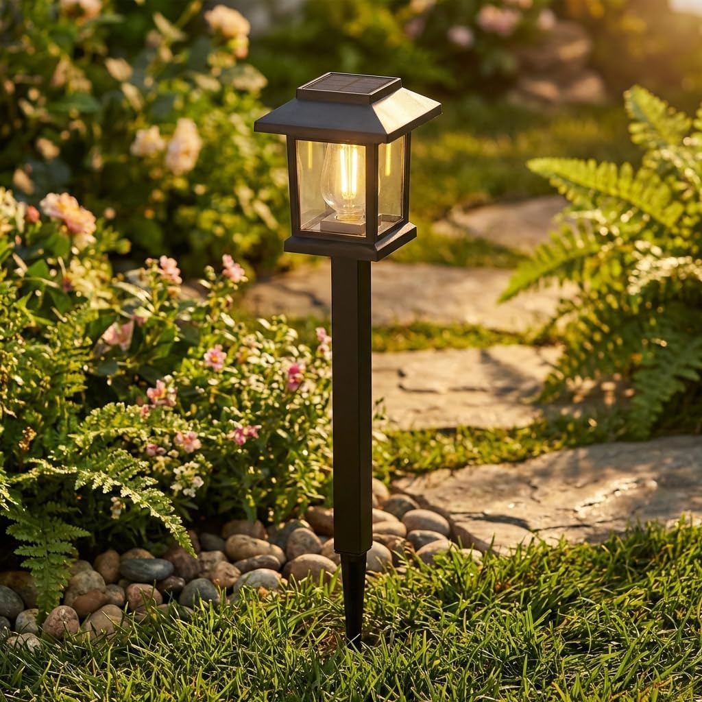 16-Pack Solar Lights Outdoor (Extra-Bright & Auto On/Off), Solar Powered Garden Lights, Outdoor Waterproof Solar Pathway Lights for Patio, Path, Yard, Landscape, Driveway, Walkway Decor (Warm White)