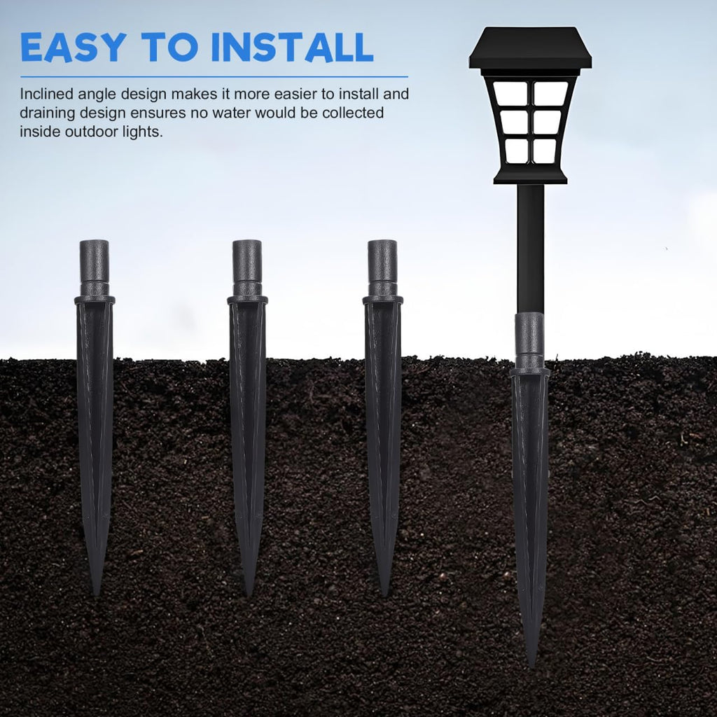 Angoily 25pcs Solar Light Stakes, 5.5X0.55inch Ground Spikes Light Replacement Stakes, Halloween for Garden Lighting Landscape Yard Pathway Lamps Pole, Outdoor Lighting Accessories