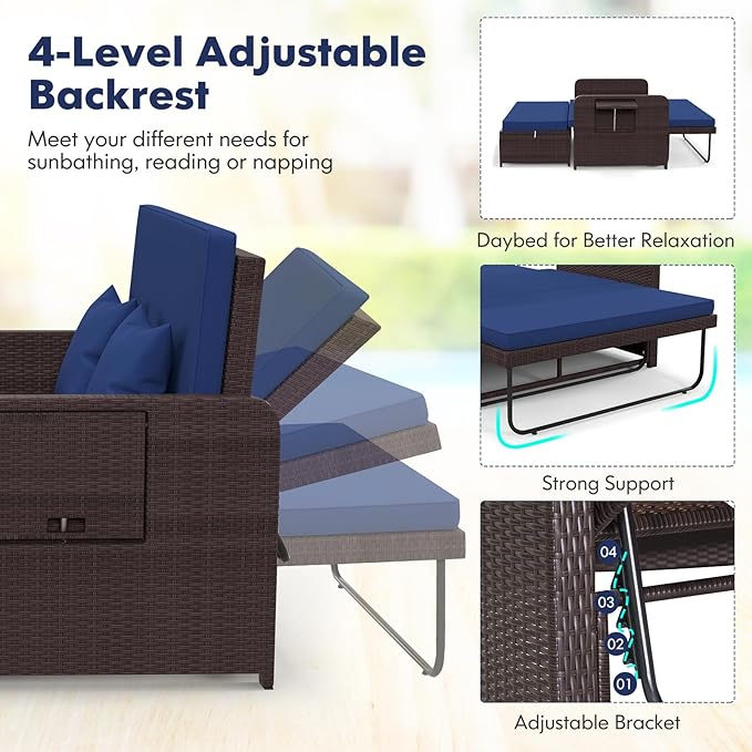 RELAX4LIFE Wicker Patio Outdoor Daybed - Image 3