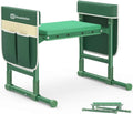 Housolution Garden Kneeler and Seat with Anti-Tipping Extendable Legs | Foldable and Portable Garden Stool with 2 Tool Bags, Thick Soft Kneeling Pad, Gardening Gifts for Women Men Seniors, Green