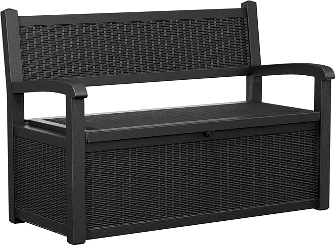 DRATO 75 Gallon Storage Bench Deck Box Outdoor Indoor, Lockable Durable by DRATOprovidesawarmandcozy