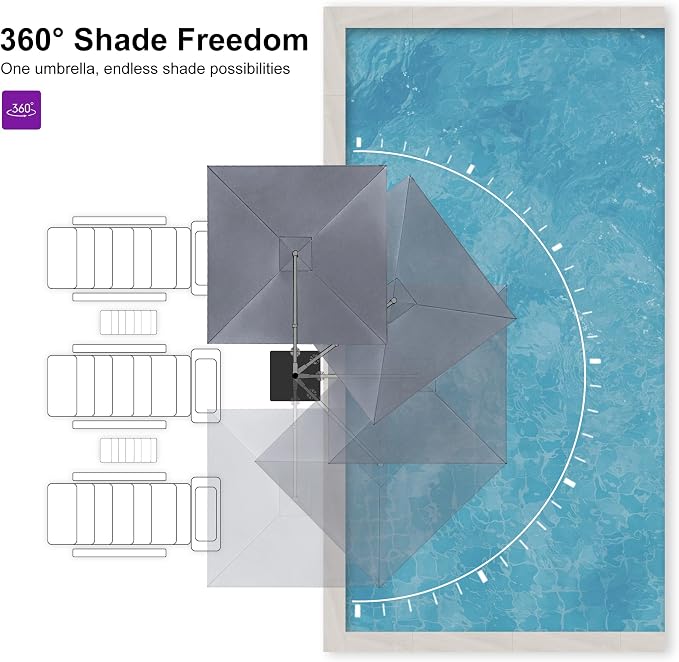 PURPLE LEAF 8 FT Cantilever Patio Umbrella - Image 5