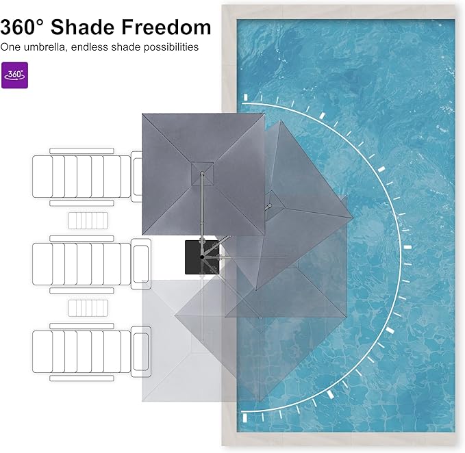 PURPLE LEAF 9 FT Cantilever Patio Umbrella - Image 6
