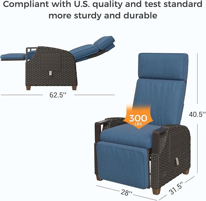 Grand patio Outdoor Recliner Air Pump 150° Lay Flat Reclining Chair - Image 2