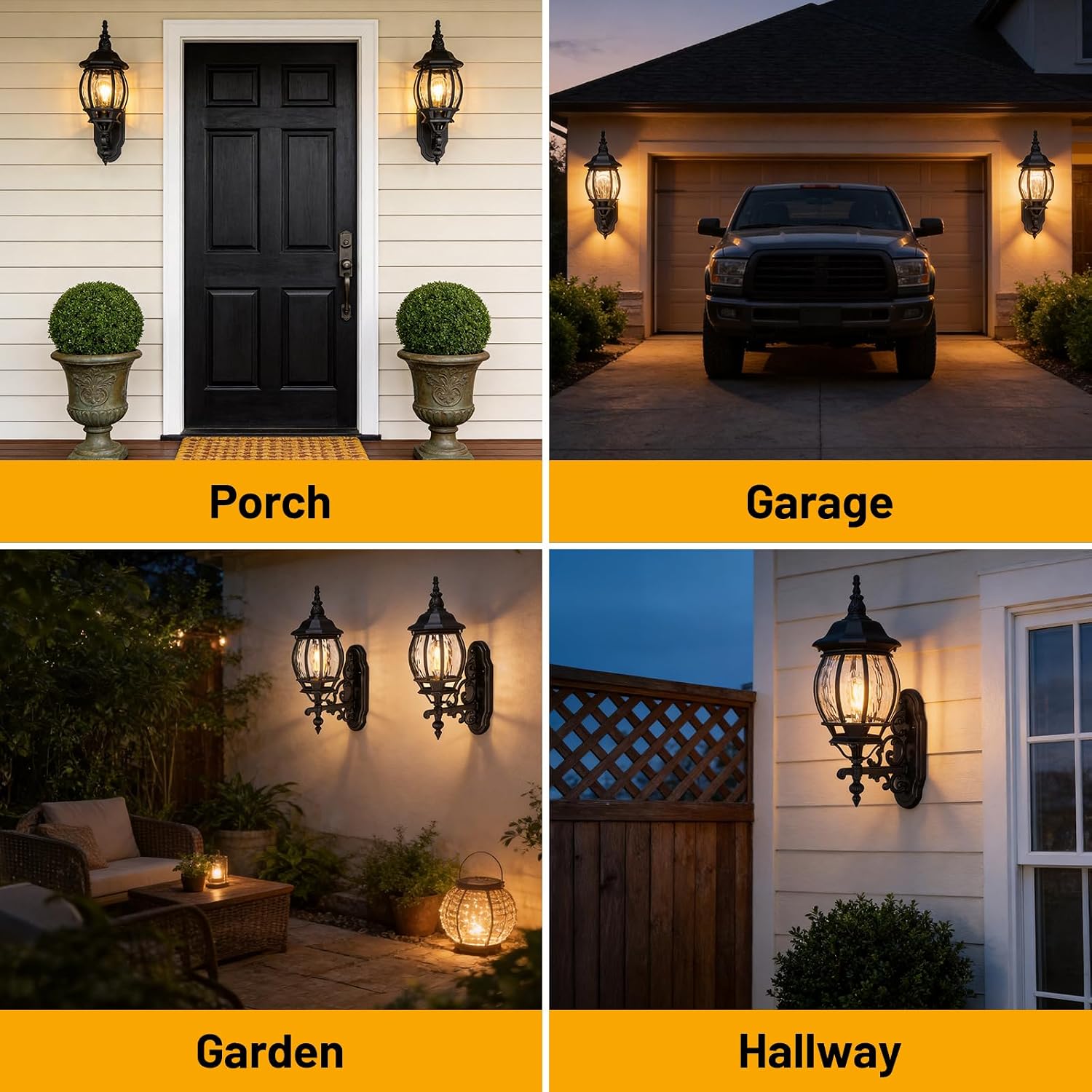 Outdoor Wall Lights fixtures for House, Black Exterior Light Fixtures Wall Mount, Waterproof Front Porch Light Outdoor Sconce Lights for House Garage Patio