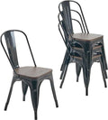Nazhura Metal Dining Chair Farmhouse Tolix Style
