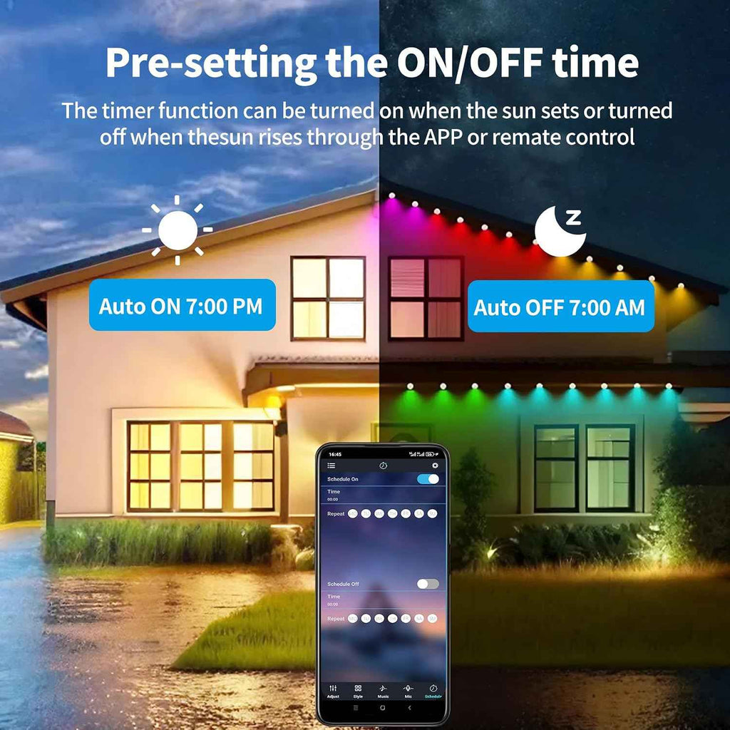 200ft Permanent Outdoor Lights for House | IP67 Waterproof with App & Remote Control, Courtyard Party Light Strips Lights for Deck Garden, All Saints' Day Decoration